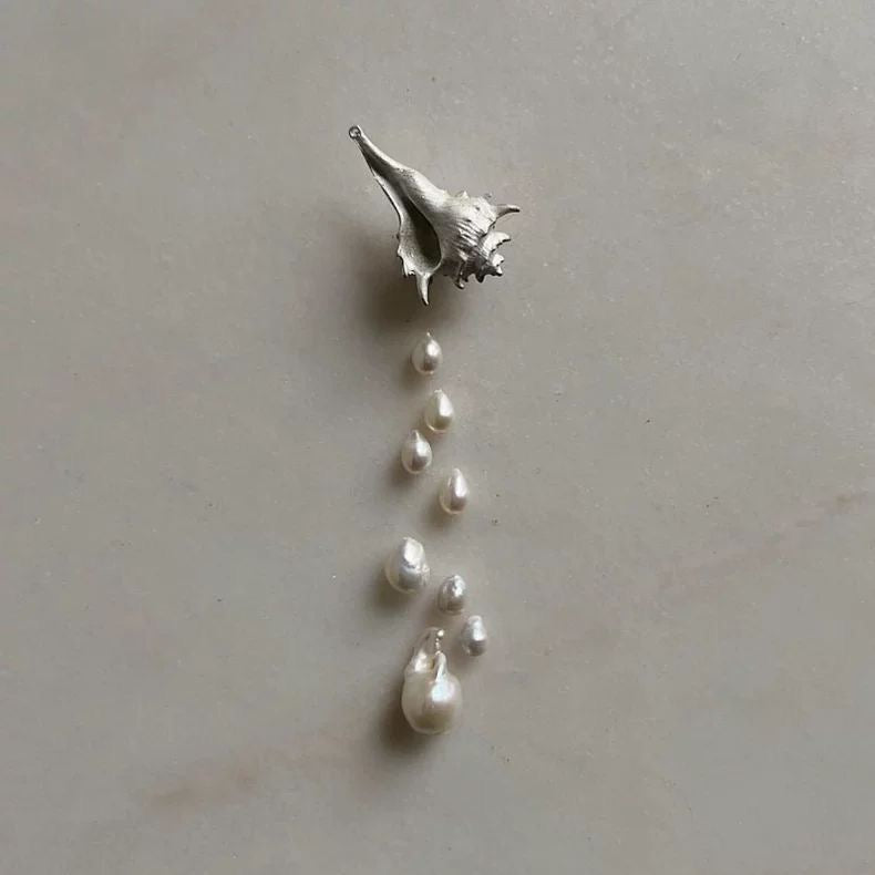 ‘Mermaid Drop’ Conch Tassel Earrings