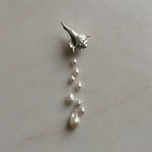 ‘Mermaid Drop’ Conch Tassel Earrings